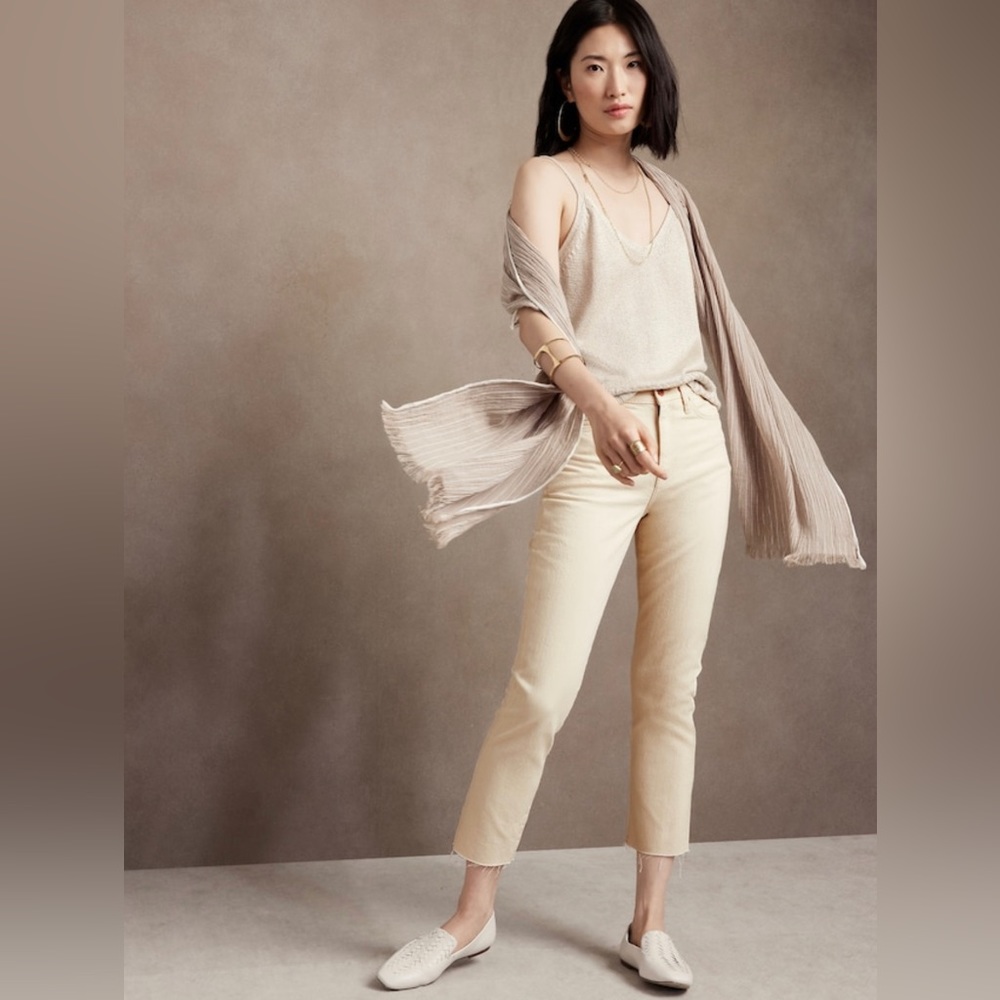 Banana Republic Straight Ankle Jean - Ecru White